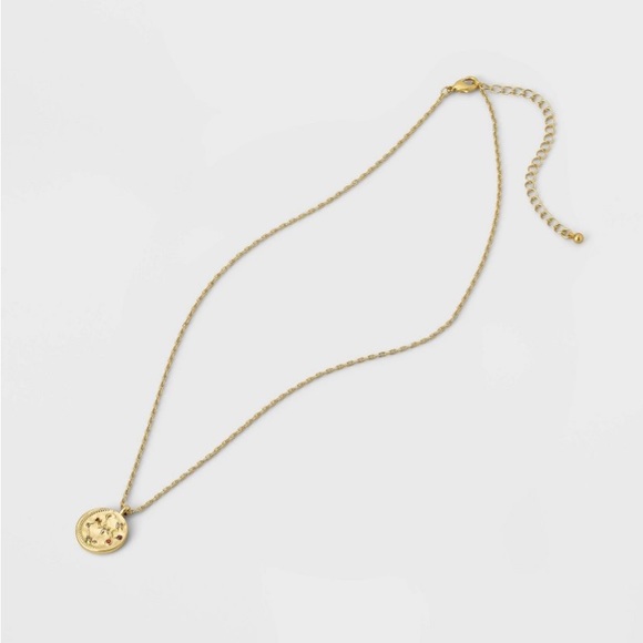 Beloved Inspired 14K Gold Dipped Constellation 
Disc w/ Stones Pendant Necklace - Picture 3 of 15